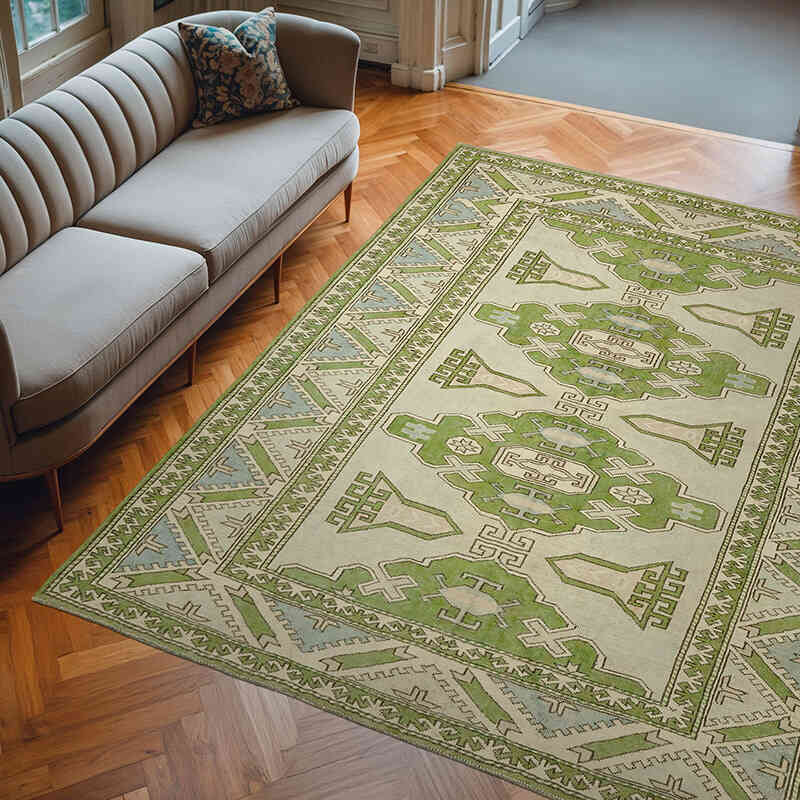 Alfombra Vintage Turca Anudada a Mano - 229 cm x 280 cm - K0078635