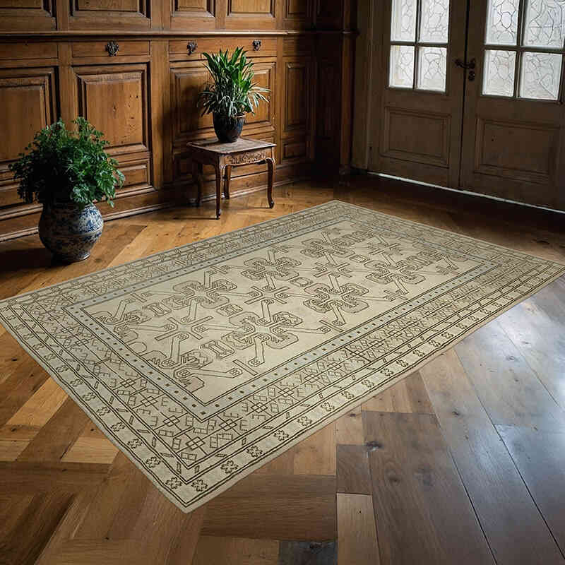 Alfombra Vintage Turca Anudada a Mano - 175 cm x 254 cm - K0078644
