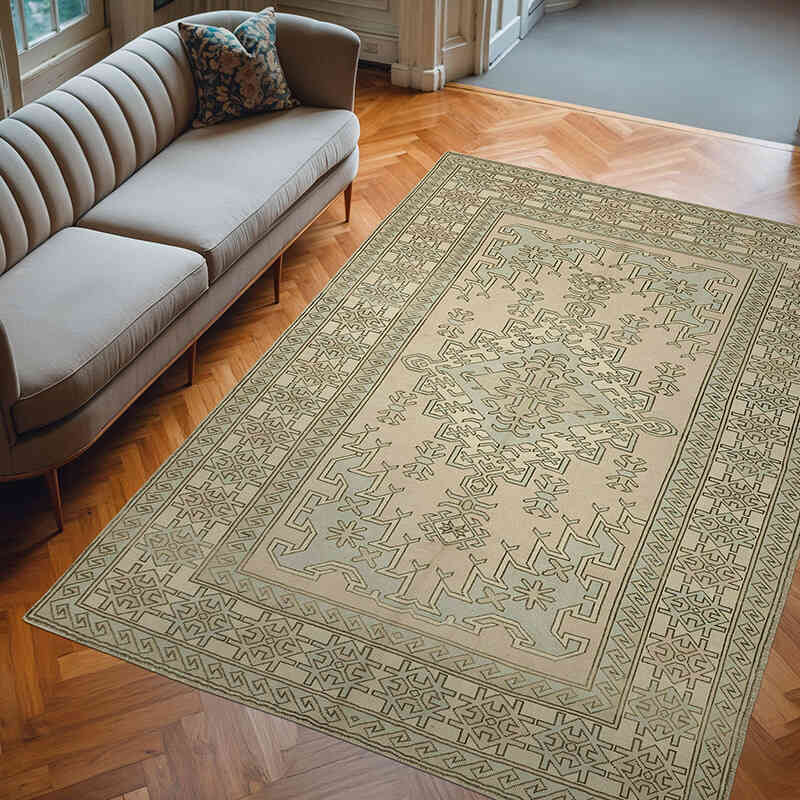 Vintage Turkish Hand-Knotted Rug - 6' 7" x 9' 6" (79" x 114") - K0078646