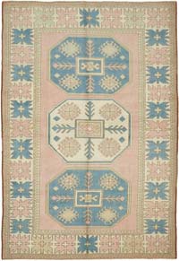 Vintage Turkish Hand-Knotted Rug - 6' 11" x 10'  (83" x 120")