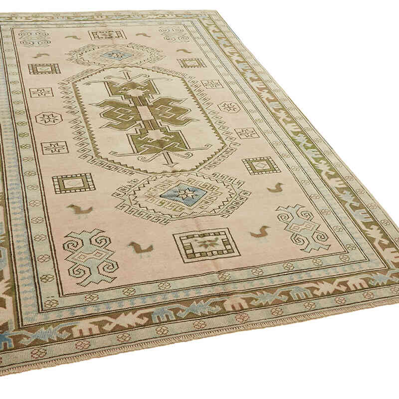 Pink Vintage Turkish Hand-Knotted Rug - 5' 9" x 8' 6" (69" x 102") - K0078662