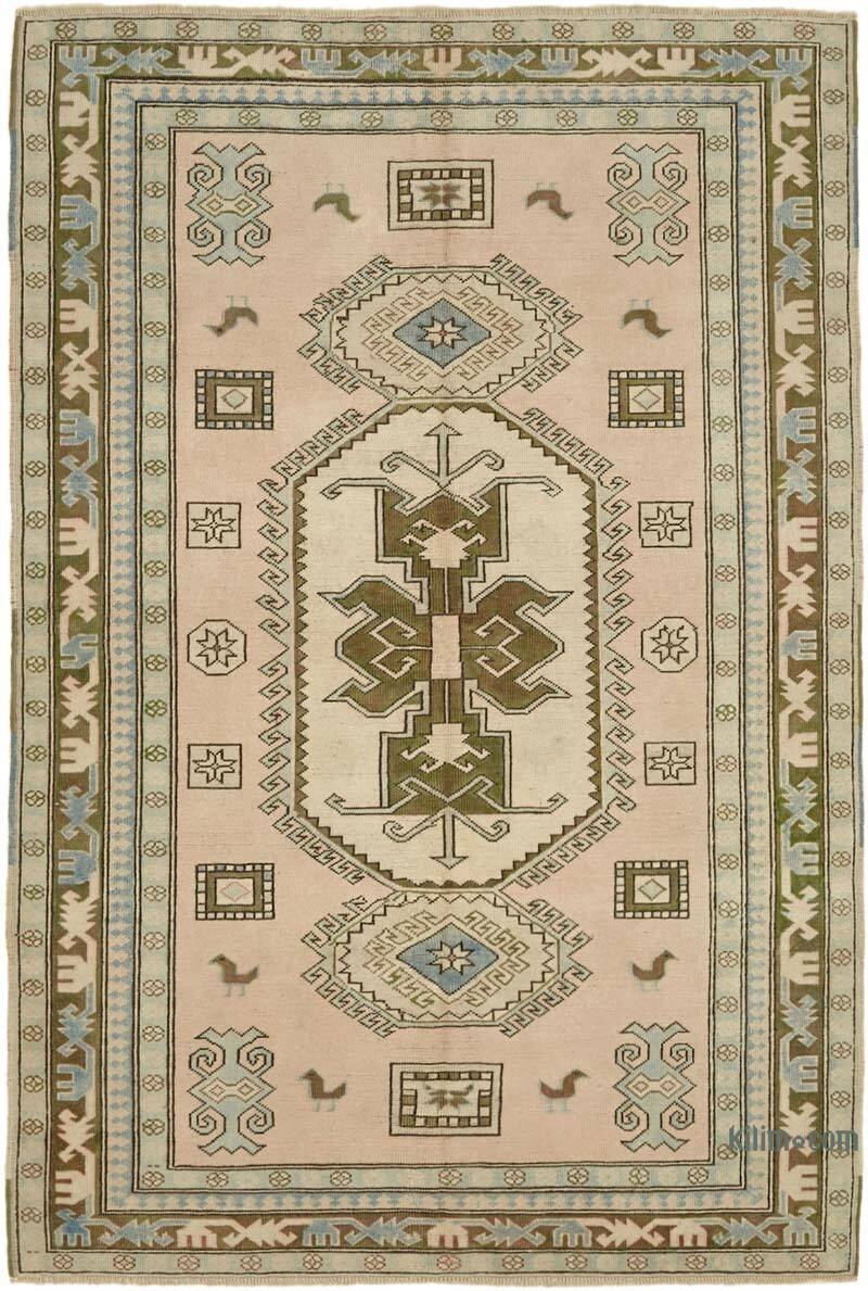 Pink Vintage Turkish Hand-Knotted Rug - 5' 9" x 8' 6" (69" x 102") - K0078662