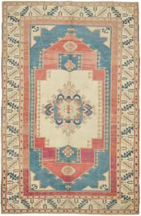 Vintage Turkish Hand-Knotted Rug - 5' 10" x 8' 11" (70" x 107")