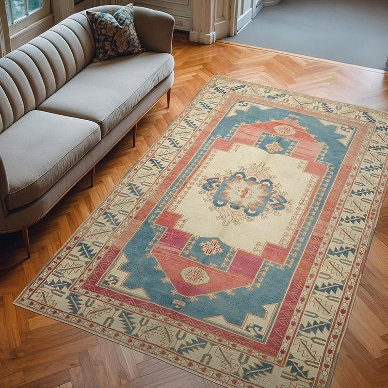 Alfombra Vintage Turca Anudada a Mano - 178 cm x 271 cm - K0078677