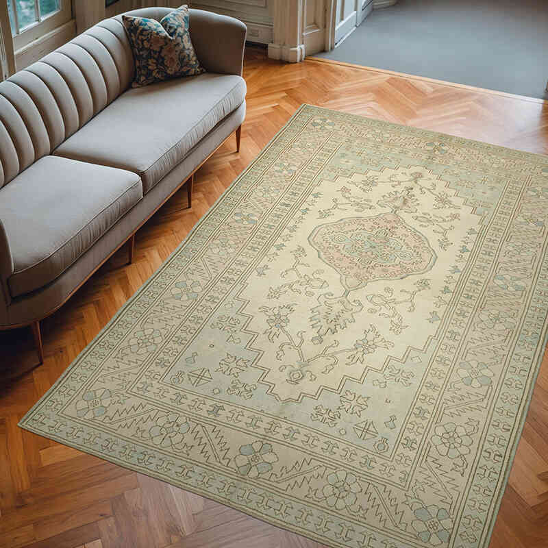 Alfombra Vintage Turca Anudada a Mano - 200 cm x 291 cm - K0078687