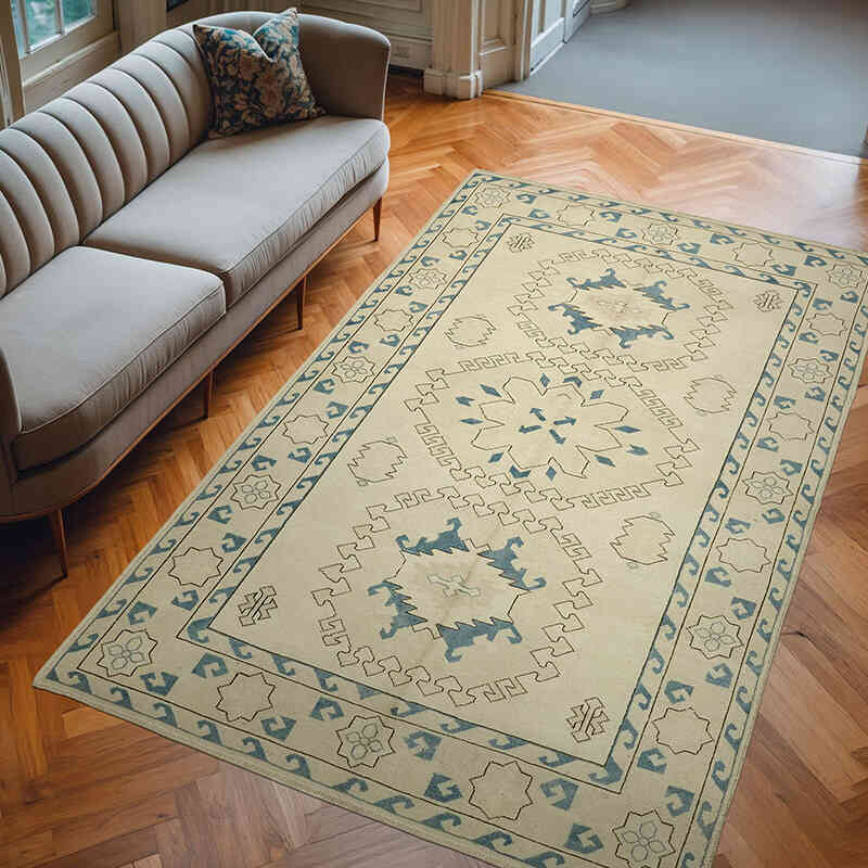 Alfombra Vintage Turca Anudada a Mano - 203 cm x 312 cm - K0078688