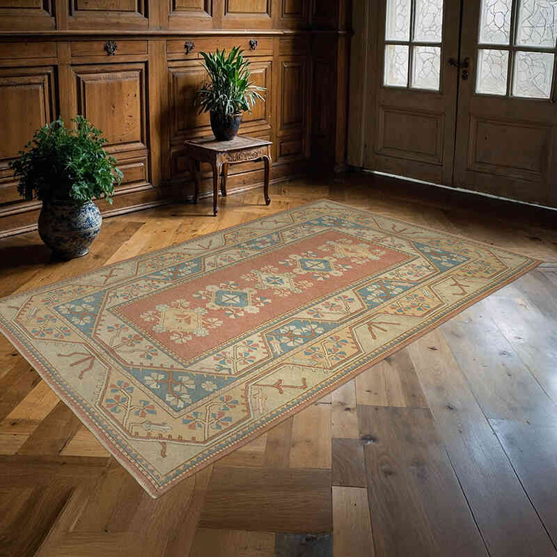 Vintage Turkish Hand-Knotted Rug - 5' 2" x 8' 3" (62" x 99") - K0078695