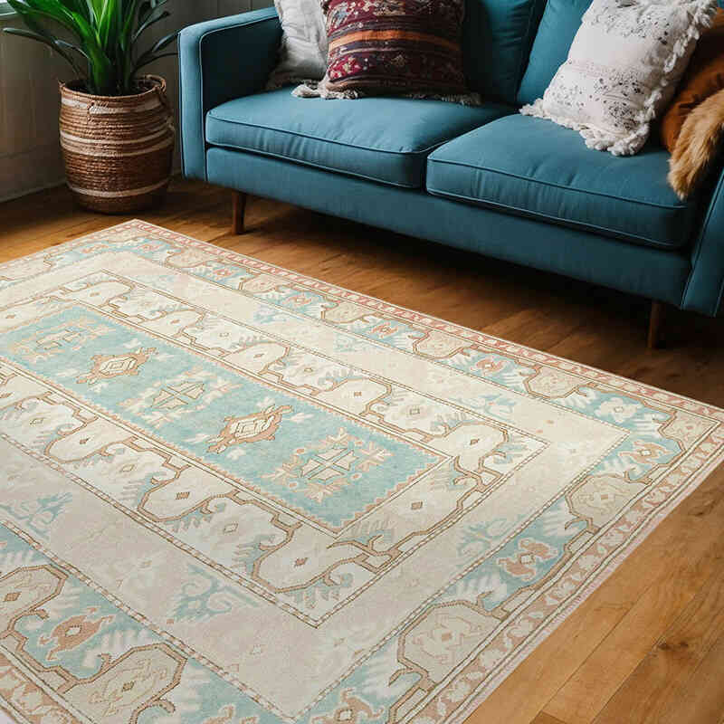 Alfombra Vintage Turca Anudada a Mano - 165 cm x 218 cm - K0078696