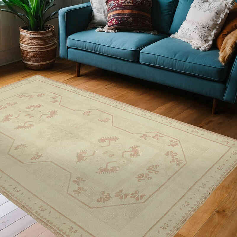 Vintage Turkish Hand-Knotted Rug - 4' 5" x 6' 11" (53" x 83") - K0078707