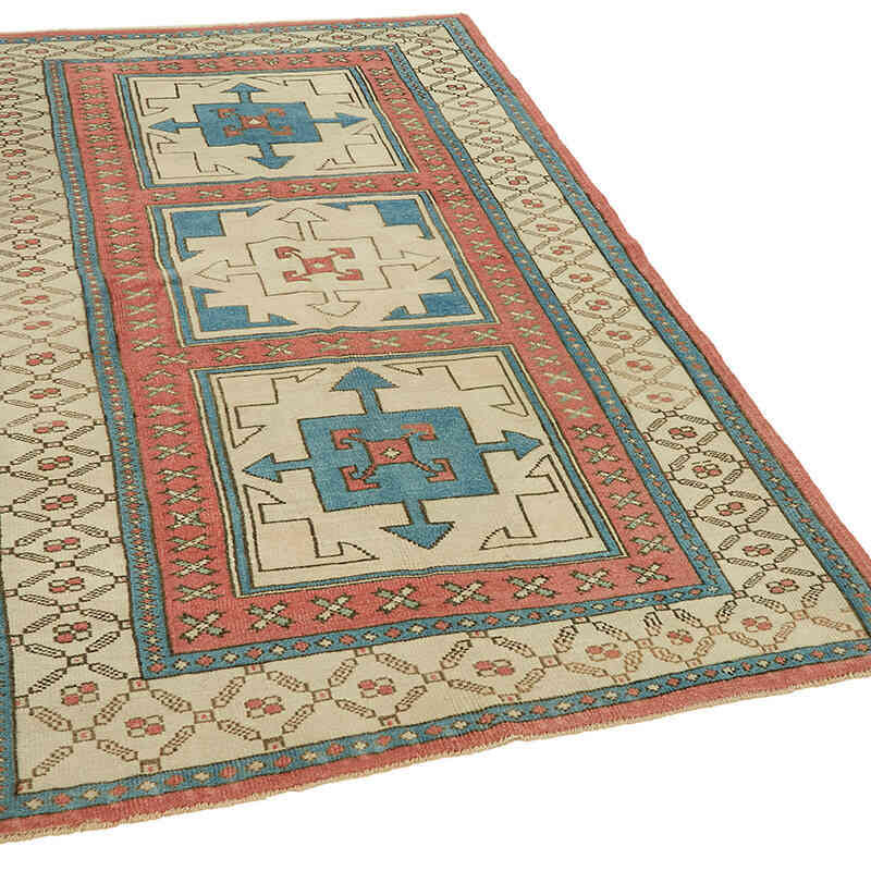 Alfombra Vintage Turca Anudada a Mano - 125 cm x 208 cm - K0078708