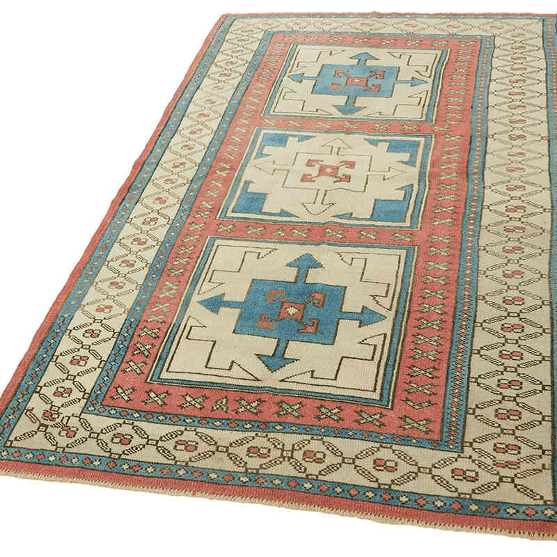 Alfombra Vintage Turca Anudada a Mano - 125 cm x 208 cm - K0078708