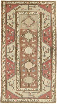 Alfombra Vintage Turca Anudada a Mano - 127 cm x 225 cm