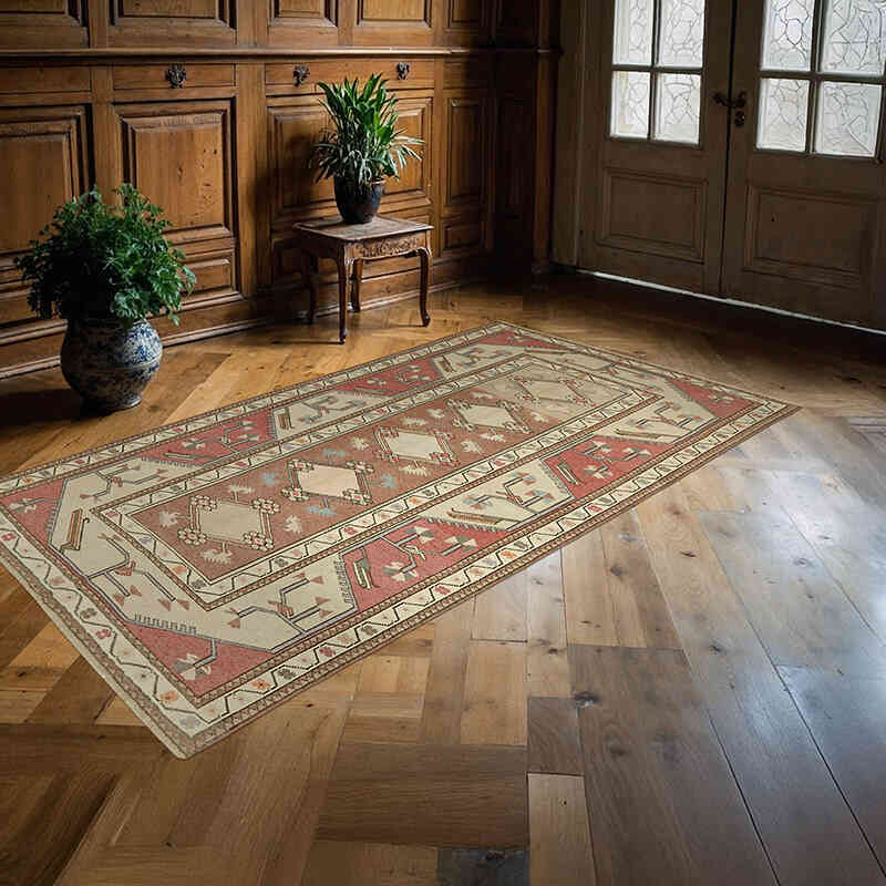 El Dokuma Vintage Halı - 127 cm x 225 cm - K0078709
