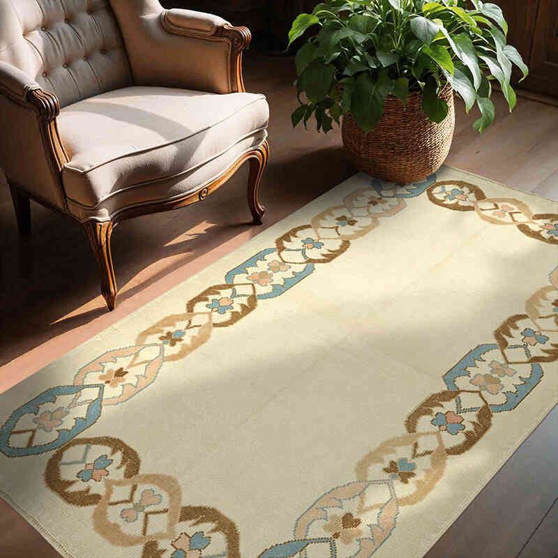 Alfombra Vintage Turca Anudada a Mano - 143 cm x 195 cm - K0078710