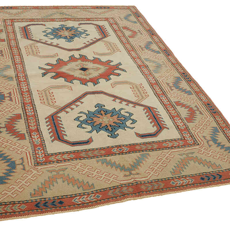 Alfombra Vintage Turca Anudada a Mano - 145 cm x 202 cm - K0078723