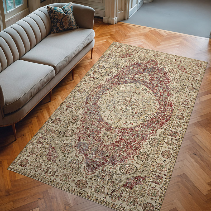 Vintage Turkish Hand-Knotted Rug - 5' 1" x 8' 11" (61" x 107") - K0078728