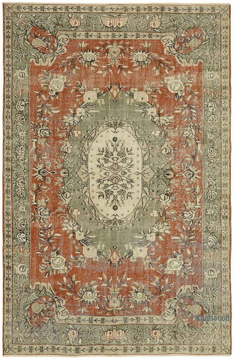 Rojo Alfombra Vintage Turca Anudada a Mano - 185 cm x 284 cm - K0078731