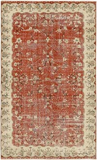Vintage Turkish Hand-Knotted Rug - 5' 1" x 8' 6" (61" x 102")