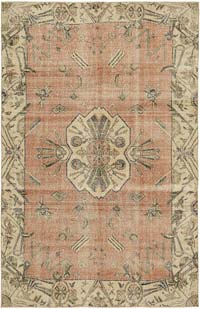 Vintage Turkish Hand-Knotted Rug - 6' 7" x 9' 11" (79" x 119")