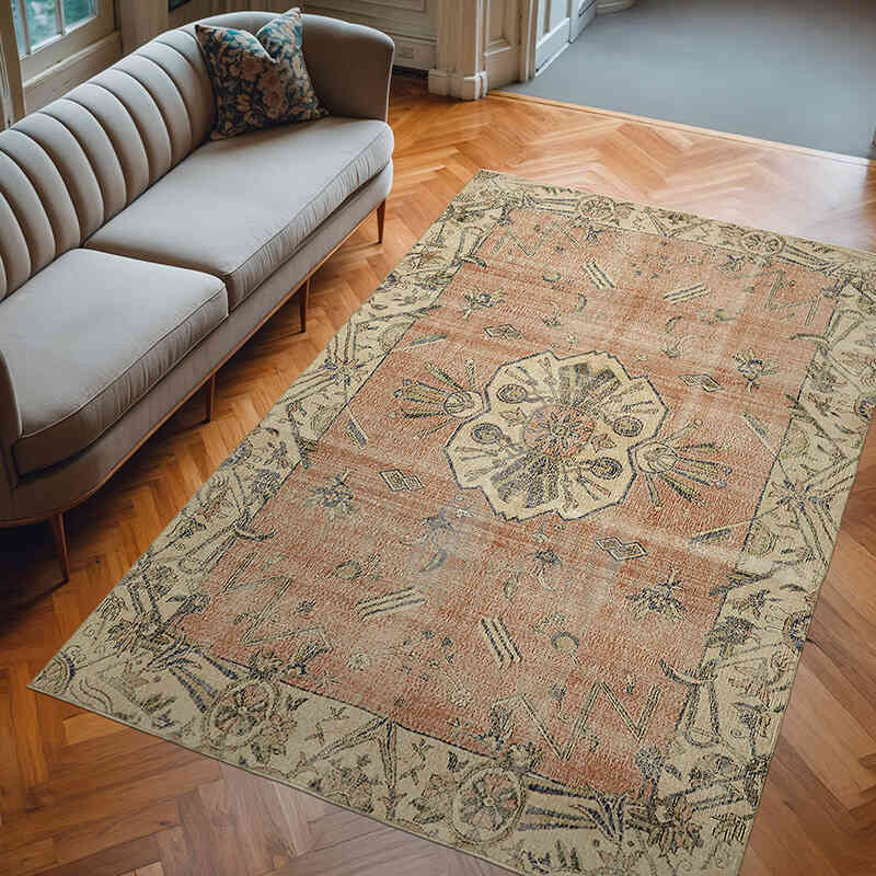Vintage Turkish Hand-Knotted Rug - 6' 7" x 9' 11" (79" x 119") - K0078737