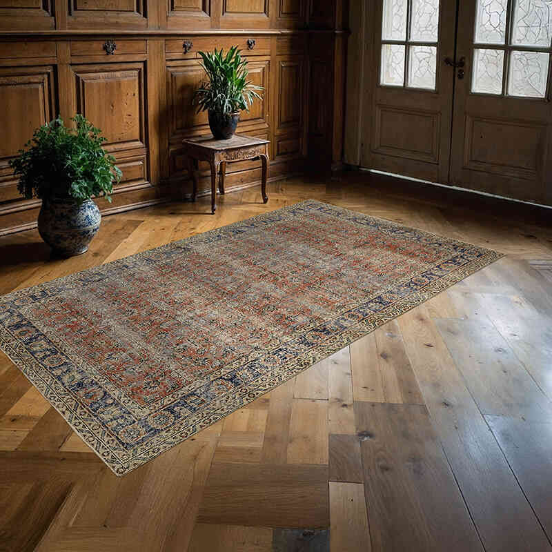 Alfombra Vintage Turca Anudada a Mano - 151 cm x 261 cm - K0078739