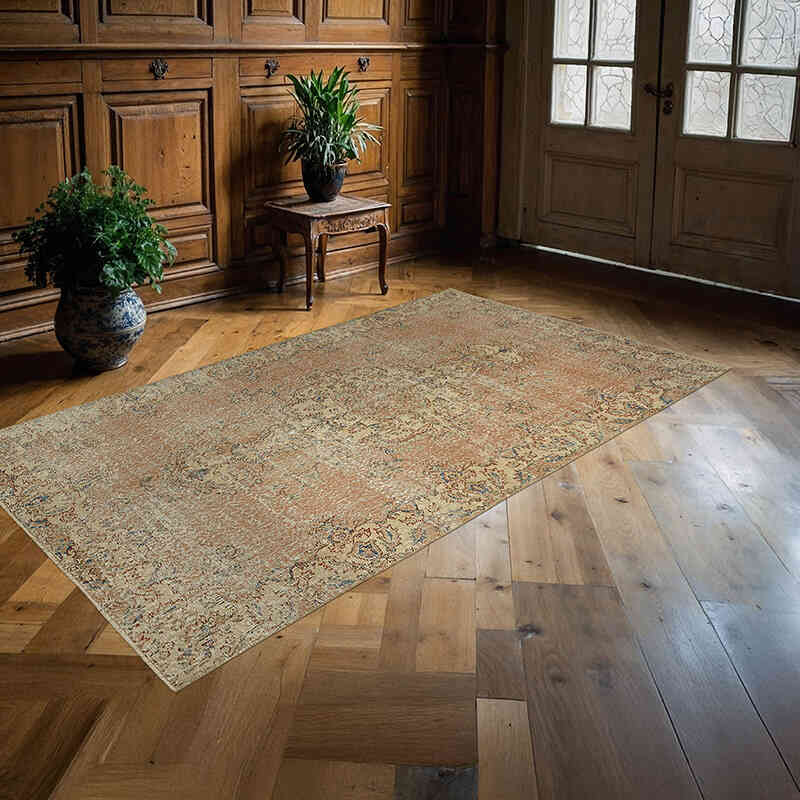 Alfombra Vintage Turca Anudada a Mano - 150 cm x 254 cm - K0078740