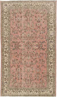 Vintage Turkish Hand-Knotted Rug - 4' 11" x 8' 3" (59" x 99")