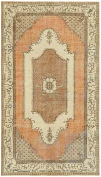 Vintage Turkish Hand-Knotted Rug - 5' 5" x 9' 4" (65" x 112")