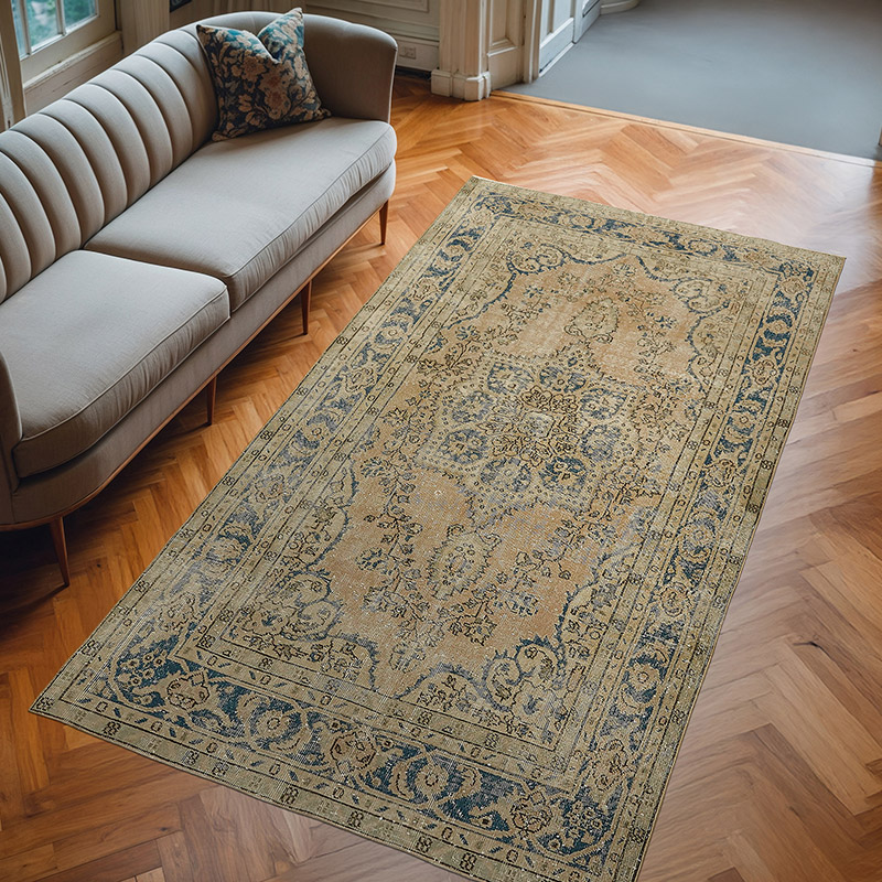 Alfombra Vintage Turca Anudada a Mano - 155 cm x 280 cm - K0078760
