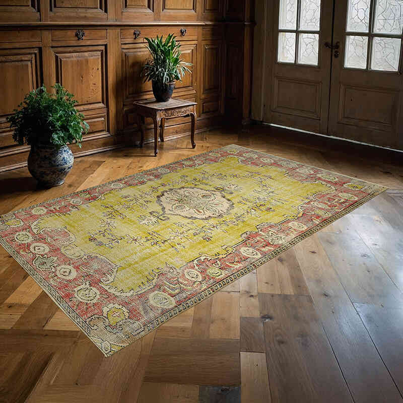 Alfombra Vintage Turca Anudada a Mano - 166 cm x 266 cm - K0078766