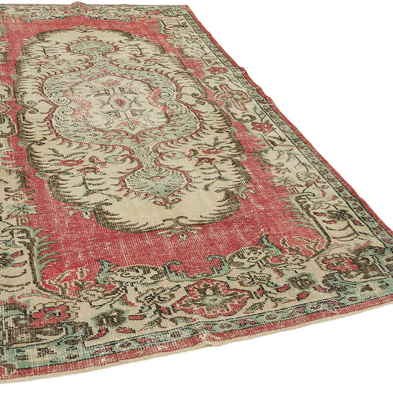 Vintage Turkish Hand-Knotted Rug - 5' 6" x 10'  (66" x 120") - K0078767