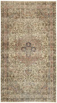 Alfombra Vintage Turca Anudada a Mano - 141 cm x 256 cm