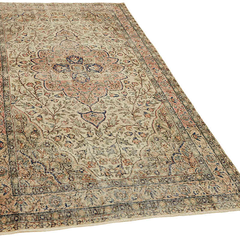 Alfombra Vintage Turca Anudada a Mano - 141 cm x 256 cm - K0078775