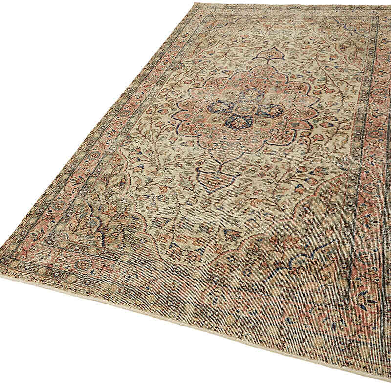 Alfombra Vintage Turca Anudada a Mano - 141 cm x 256 cm - K0078775