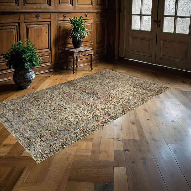 Alfombra Vintage Turca Anudada a Mano - 141 cm x 256 cm - K0078775