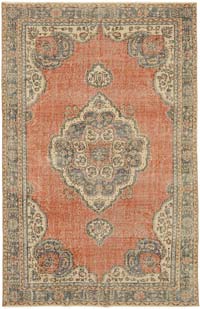 Vintage Turkish Hand-Knotted Rug - 6' 5" x 9' 10" (77" x 118")