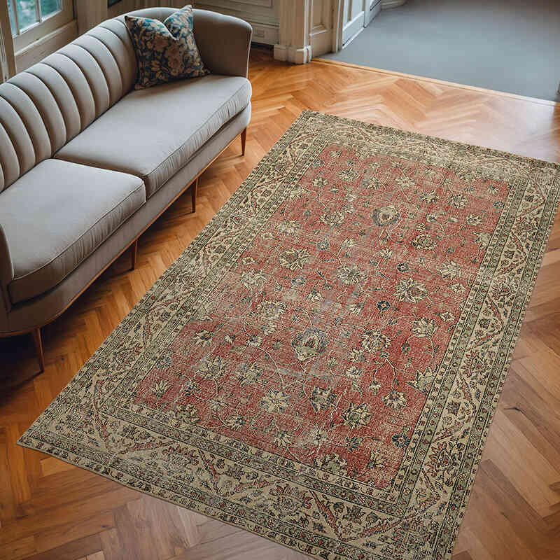 Alfombra Vintage Turca Anudada a Mano - 191 cm x 308 cm - K0078787