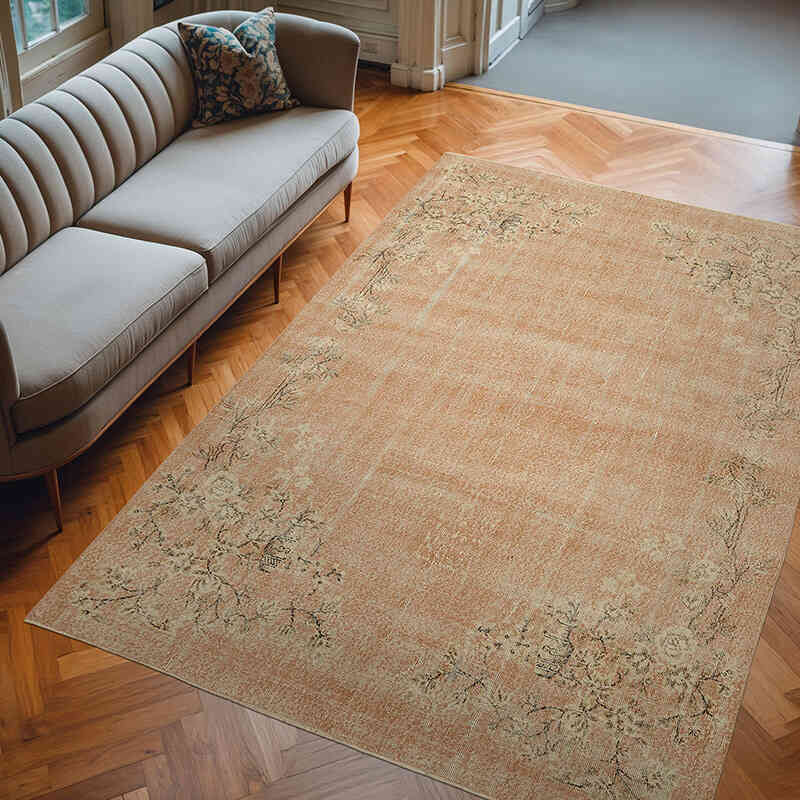 Alfombra Vintage Turca Anudada a Mano - 203 cm x 293 cm - K0078802