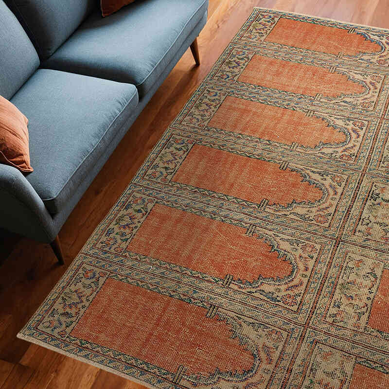 Alfombra Vintage Turca Anudada a Mano - 237 cm x 265 cm - K0078803