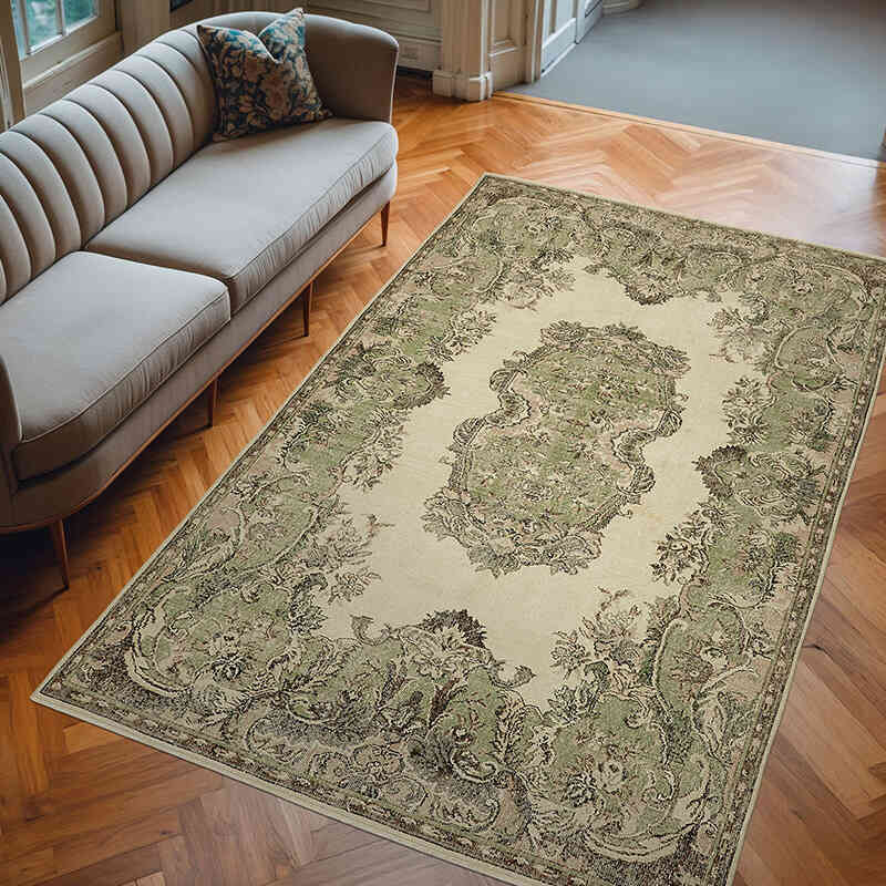 Alfombra Vintage Turca Anudada a Mano - 195 cm x 307 cm - K0078804