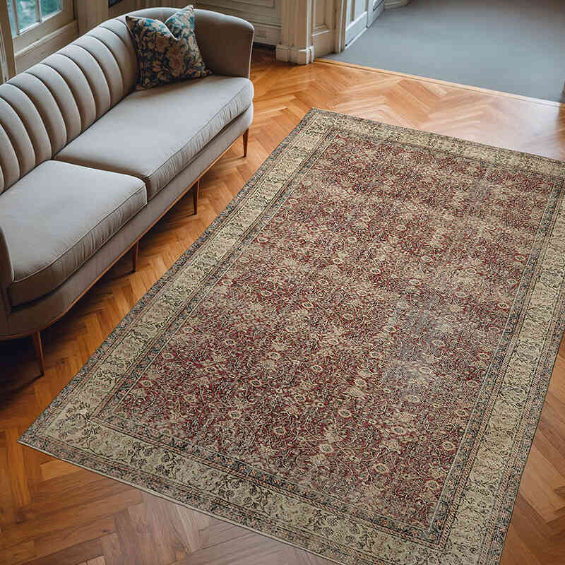 Vintage Turkish Hand-Knotted Rug - 6' 8" x 10'  (80" x 120") - K0078807