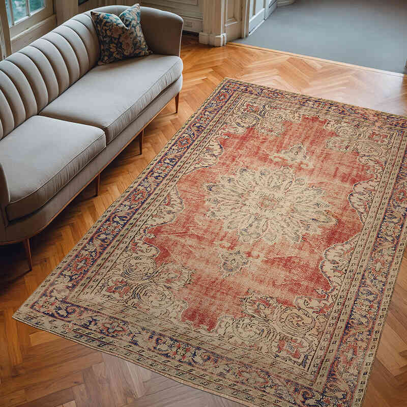 Vintage Turkish Hand-Knotted Rug - 6' 9" x 10' 1" (81" x 121") - K0078808