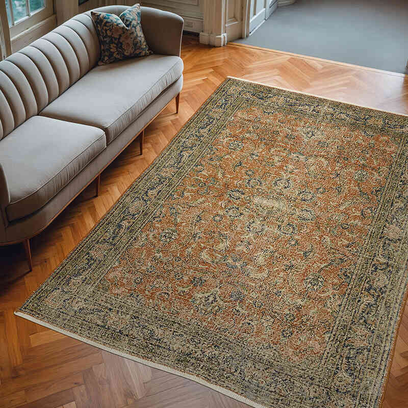 Vintage Turkish Hand-Knotted Rug - 6' 8" x 9' 3" (80" x 111") - K0078814