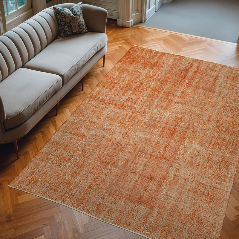 Over-dyed Vintage Hand-Knotted Turkish Rug - 6' 9" x 9' 8" (81" x 116") - K0078825