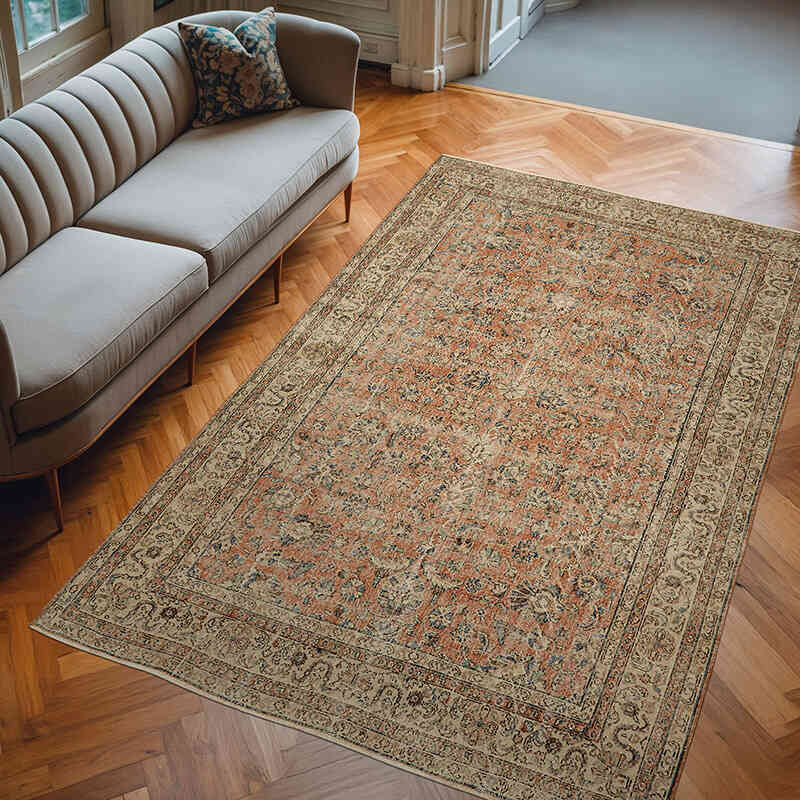 El Dokuma Vintage Halı - 202 cm x 312 cm - K0078830