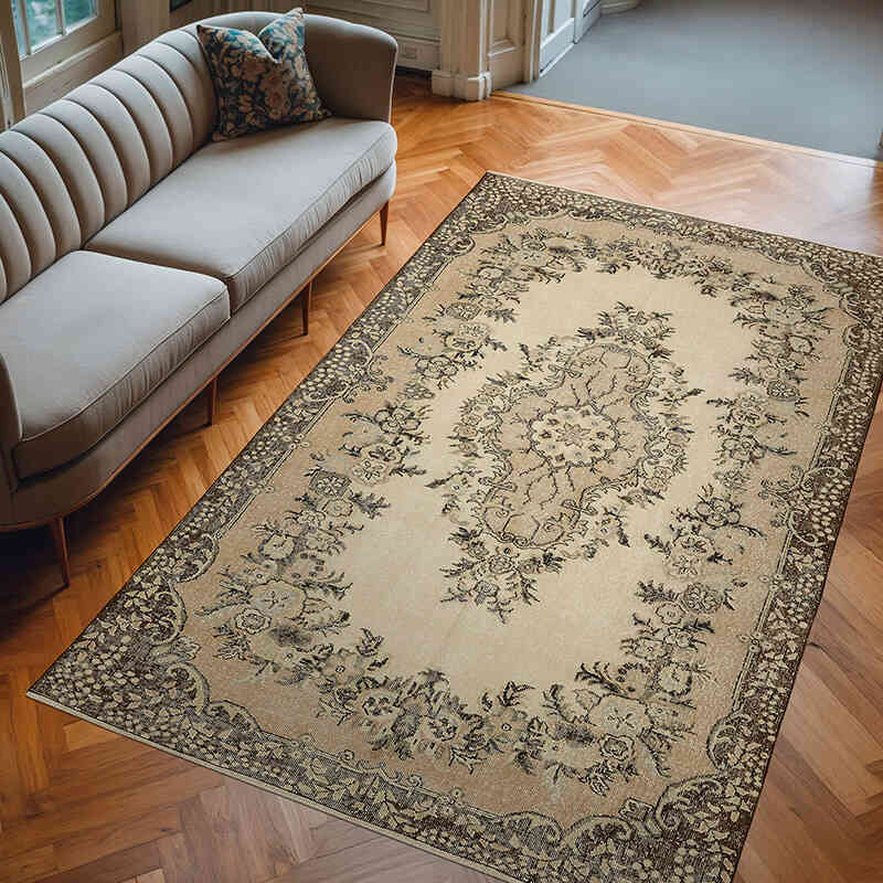 Vintage Turkish Hand-Knotted Rug - 6' 3" x 9' 9" (75" x 117") - K0078832
