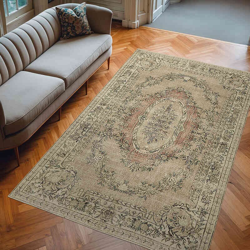 Vintage Turkish Hand-Knotted Rug - 6' 3" x 9' 8" (75" x 116") - K0078839