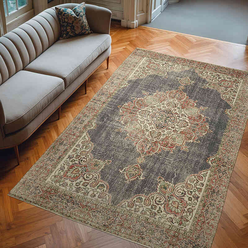 El Dokuma Vintage Halı - 198 cm x 302 cm - K0078844