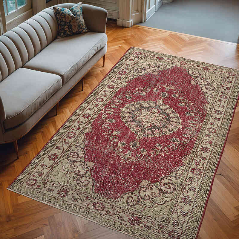 Vintage Turkish Hand-Knotted Rug - 6' 5" x 10' 3" (77" x 123") - K0078847