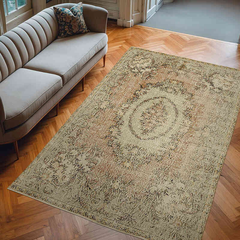 Alfombra Vintage Turca Anudada a Mano - 195 cm x 310 cm - K0078853